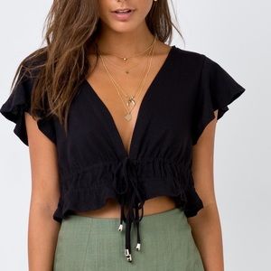 Princess Polly Jamison Reid crop top black